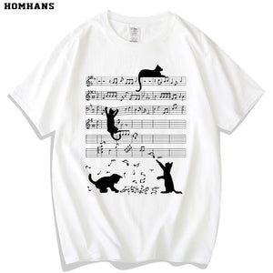 Fun Music Score Cat T-shirt