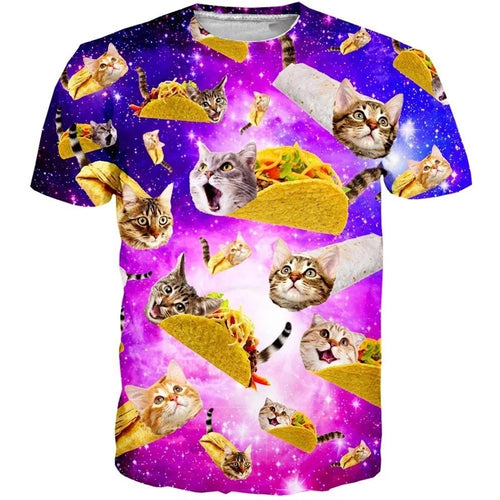 3D Print Funny Cat T-Shirt Summer  Unisex