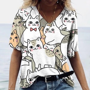 Cartoon Kitten Women's T Shirt